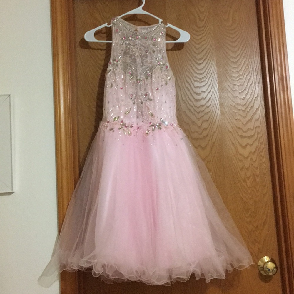 Light Pink with Gems Homecoming/Prom Dress